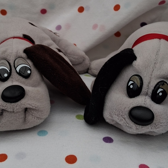 Tonka Other - 2 Vintage Tonka Pound Puppies Plush 8" Gray Dog/Brown Spots Gray Dog/Black Ears
